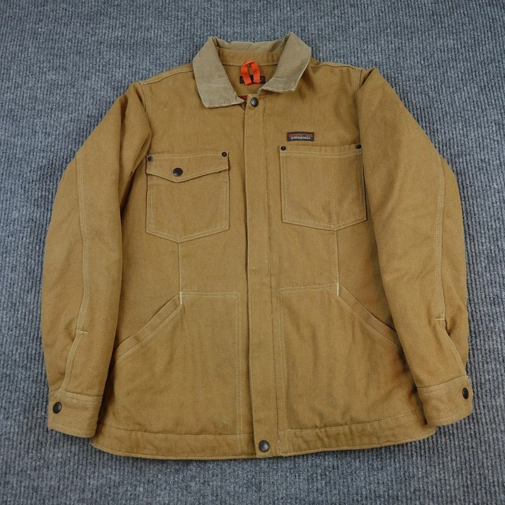 Patagonia Iron Forge Hemp Ranch Jacket Mens Large Brown Canvas Insulated 27800